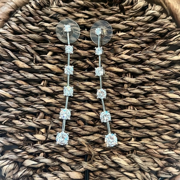 2” Faux Dangle Drop Pierced Earrings - Picture 1 of 4